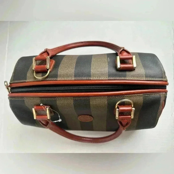 Authentic FENDI Pecan Top Handle Boston Bag Vintage handbag beautiful w/COA - Picture 9 of 17
